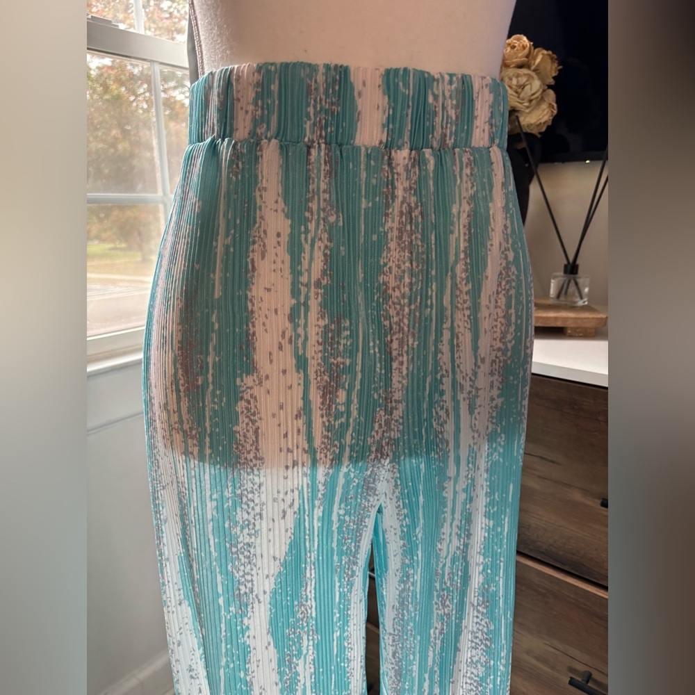 Sheer Striped Wide-Leg Pants NWOT! - Picture 2 of 4